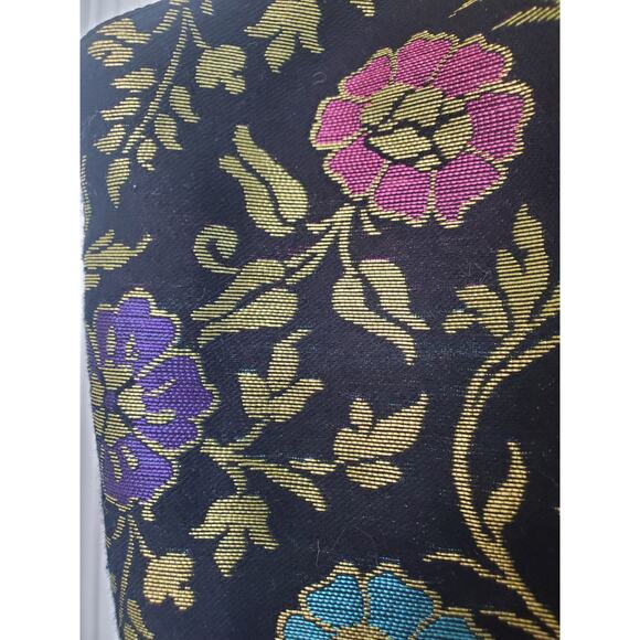 Josie Natori Ornate Dark Floral Jacquard Italian Cocktail Mini Dress, Size 12 - Picture 5 of 12